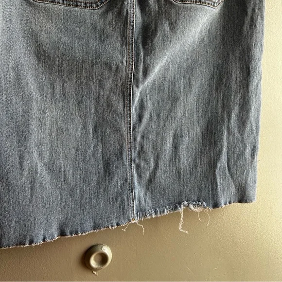 Cato Denim Blue Button Down Skirt Modest Midi - 14 - Picture 4 of 7